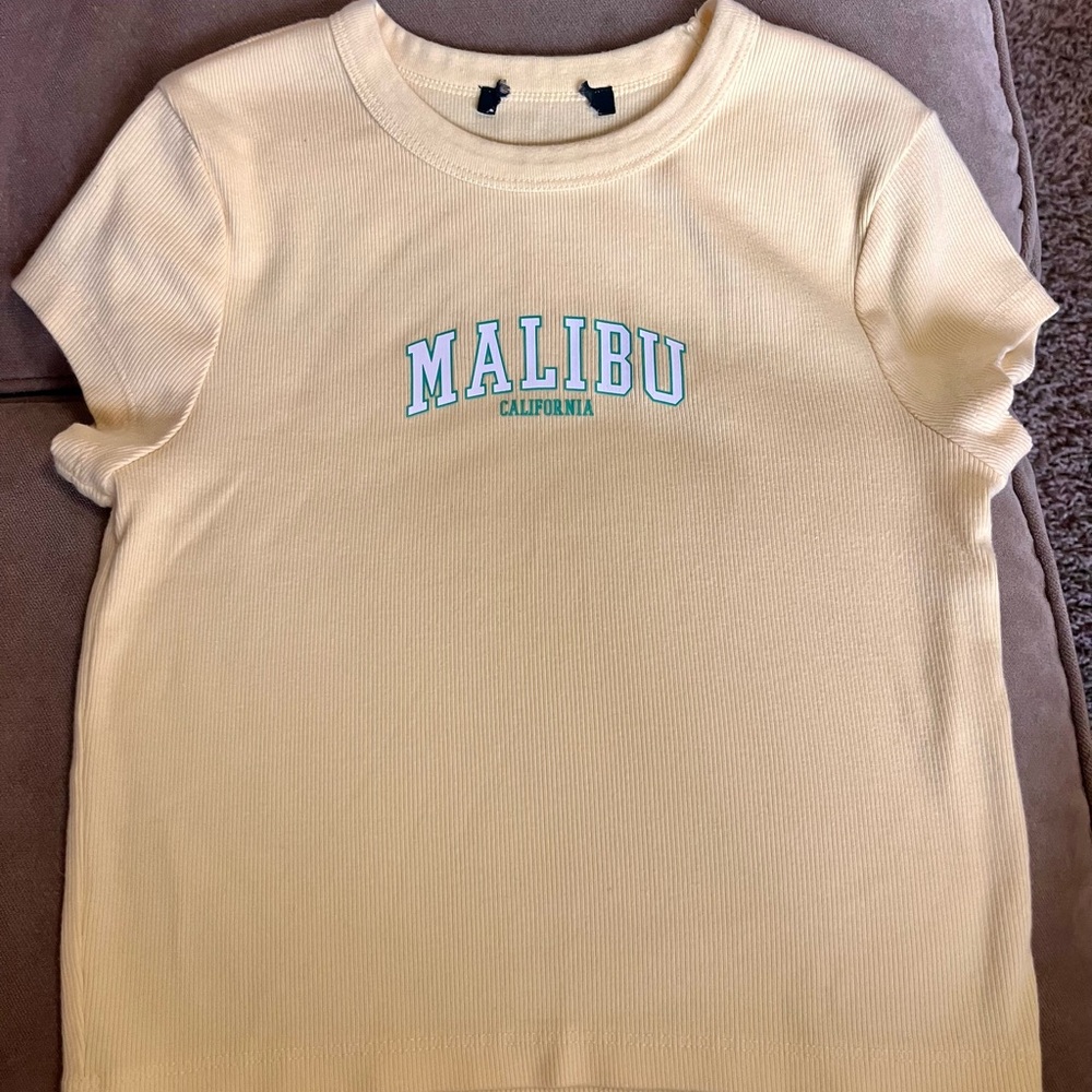 Yellow Kids Shirt with Malibu Print